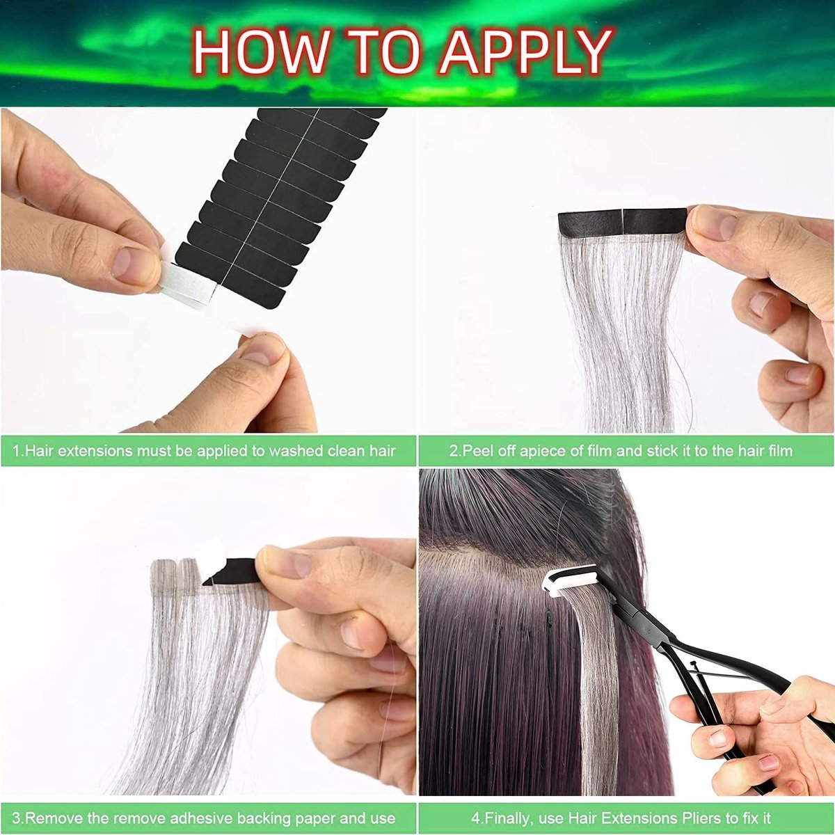 Tape In Hair Extensions Plier – Black Stainless Steel Flat Surface Sealing Tool for Women Avelisse