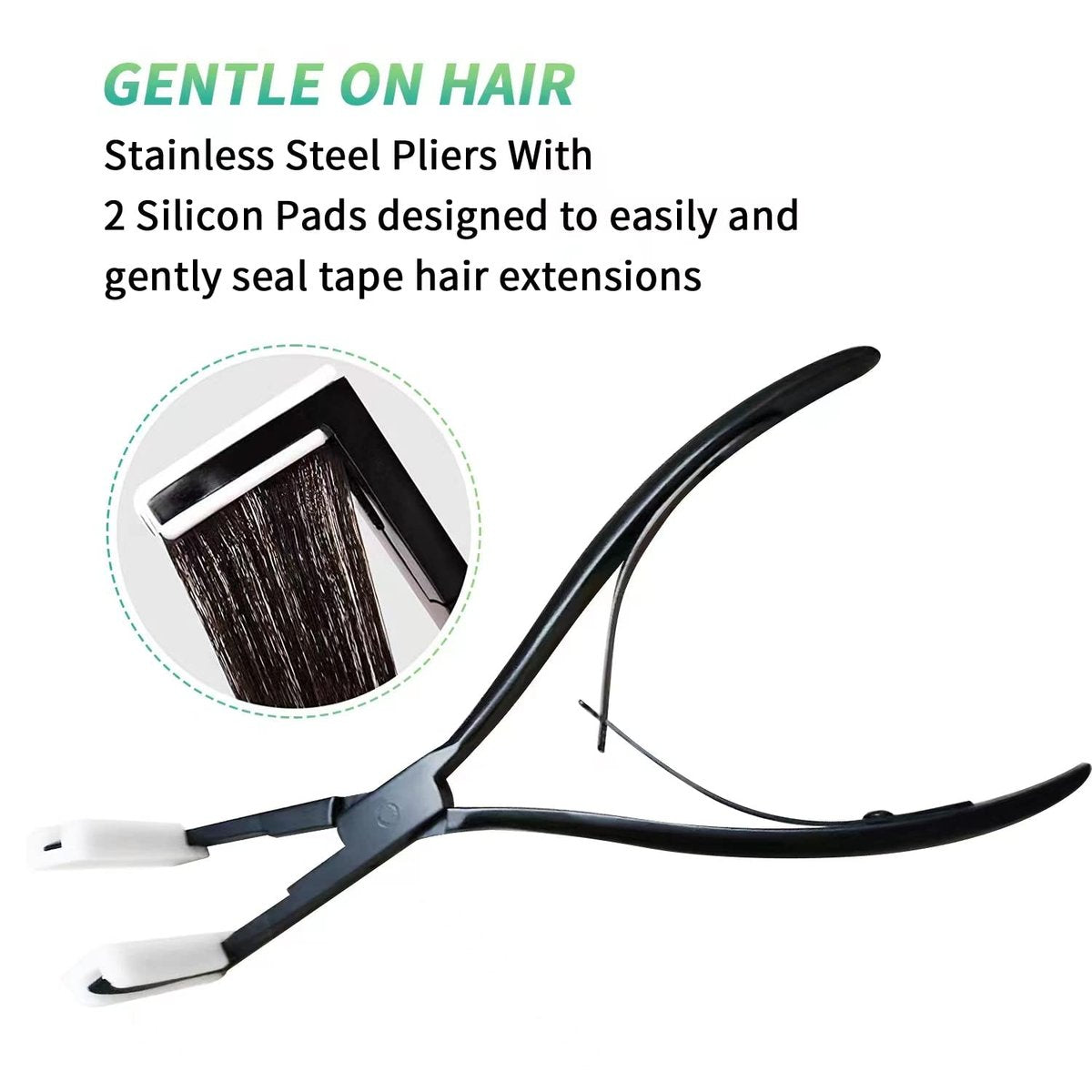 Tape In Hair Extensions Plier – Black Stainless Steel Flat Surface Sealing Tool for Women Avelisse