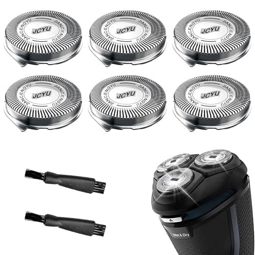 SH30 Replacement Heads Compatible with Philips Norelco 3000, 2000, 1000, 3500 Series - 6 Pack with 2 Cleaning Brushes Avelisse