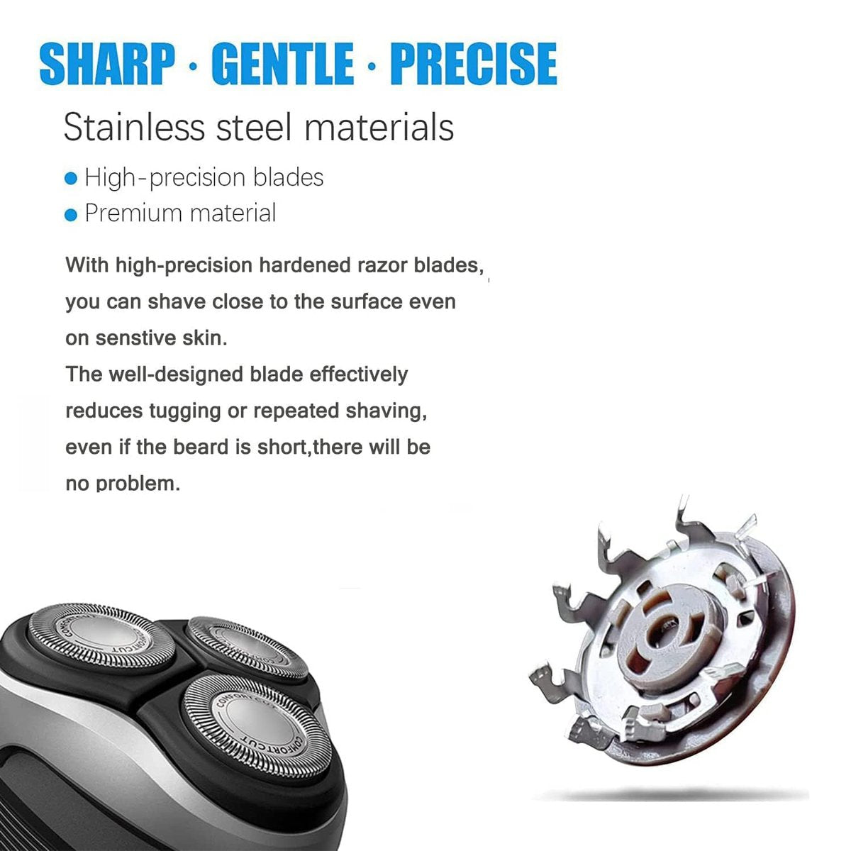 SH30 Replacement Heads Compatible with Philips Norelco 3000, 2000, 1000, 3500 Series - 6 Pack with 2 Cleaning Brushes Avelisse