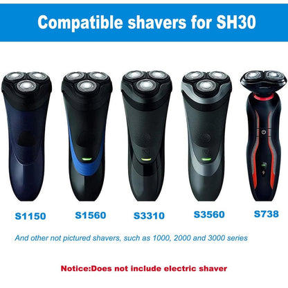 SH30 Replacement Heads Compatible with Philips Norelco 3000, 2000, 1000, 3500 Series - 6 Pack with 2 Cleaning Brushes Avelisse