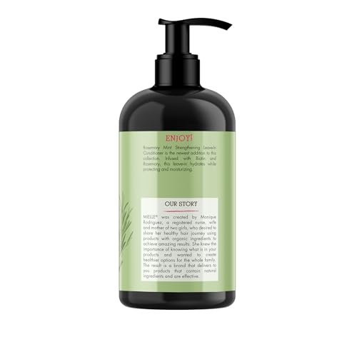 Mielle Organics Rosemary Mint Strengthening Leave In Conditioner for Curly Hair - Hydrating Hair Moisturizer Infused with Biotin to Soften, Protect & Boost Shine (12 oz) - görsel 18