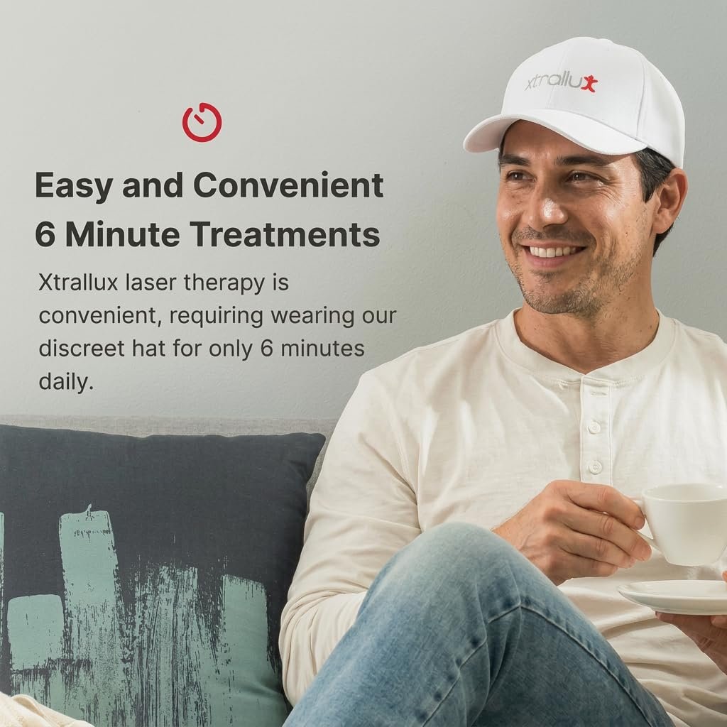Xtrallux Alpha Hair Growth Laser Cap - FDA Cleared 136 Lasers for Men & Women, SMT Technology, 6-Min Daily Treatment - görsel 9