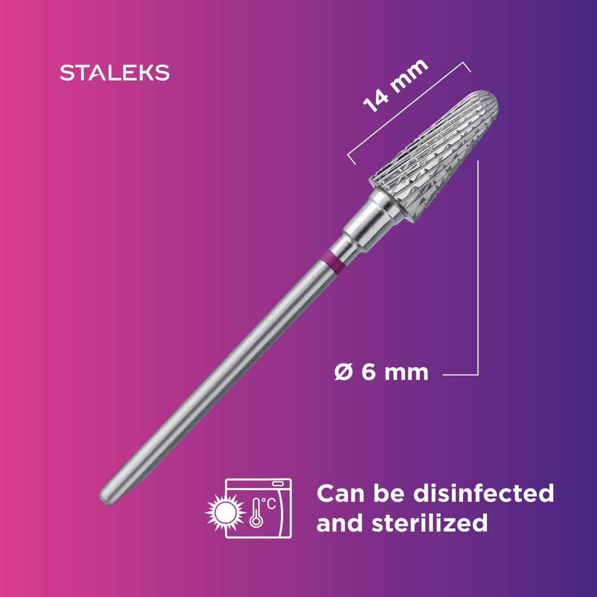 STALEKS PRO Expert Carbide Nail Drill Bit – Frustum, Purple, 6mm Head / 14mm WP, Coarse for Fast Artificial Nail & Skin Removal - görsel 13