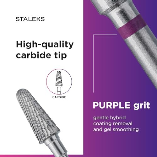STALEKS PRO Expert Carbide Nail Drill Bit – Frustum, Purple, 6mm Head / 14mm WP, Coarse for Fast Artificial Nail & Skin Removal - görsel 12