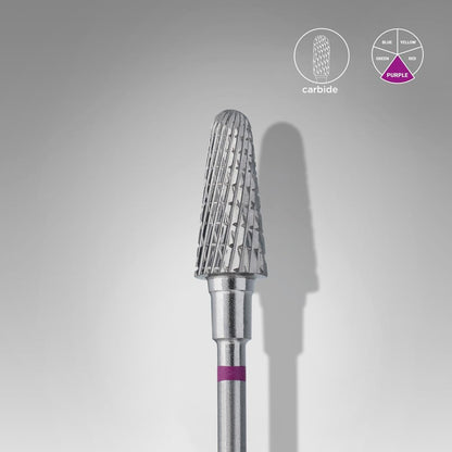 STALEKS PRO Expert Carbide Nail Drill Bit – Frustum, Purple, 6mm Head / 14mm WP, Coarse for Fast Artificial Nail & Skin Removal