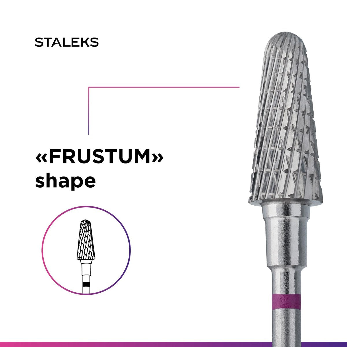STALEKS PRO Expert Carbide Nail Drill Bit – Frustum, Purple, 6mm Head / 14mm WP, Coarse for Fast Artificial Nail & Skin Removal - görsel 9