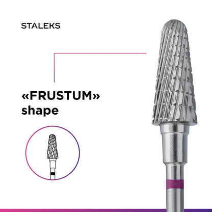 STALEKS PRO Expert Carbide Nail Drill Bit – Frustum, Purple, 6mm Head / 14mm WP, Coarse for Fast Artificial Nail & Skin Removal