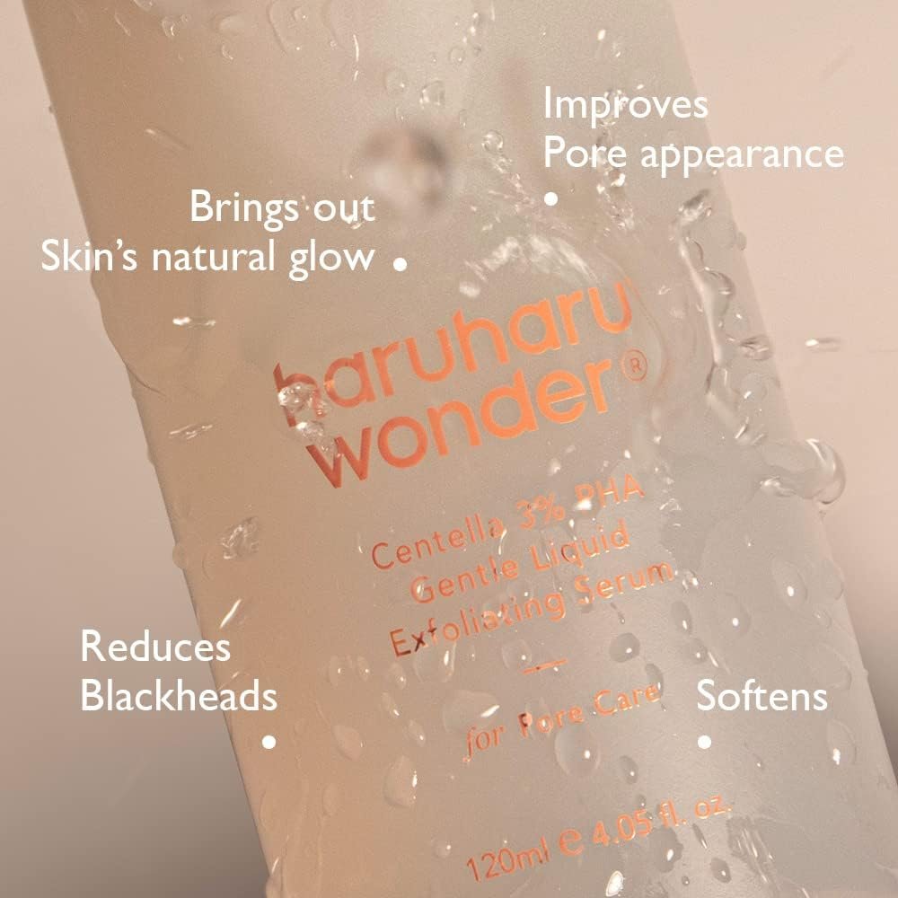 Haruharu Wonder Centella 3% PHA Gentle Liquid Exfoliating Serum – 4.06 fl oz – Mild Exfoliator for Sensitive Skin, Vegan & Cruelty-Free Korean Skincare - görsel 7