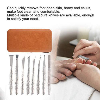 Watris Veiyi 8-Piece Stainless Steel Foot Shaver Set – Professional Pedicure Tool Kit for Dead Skin Removal, Callus Care for Men & Women Avelisse