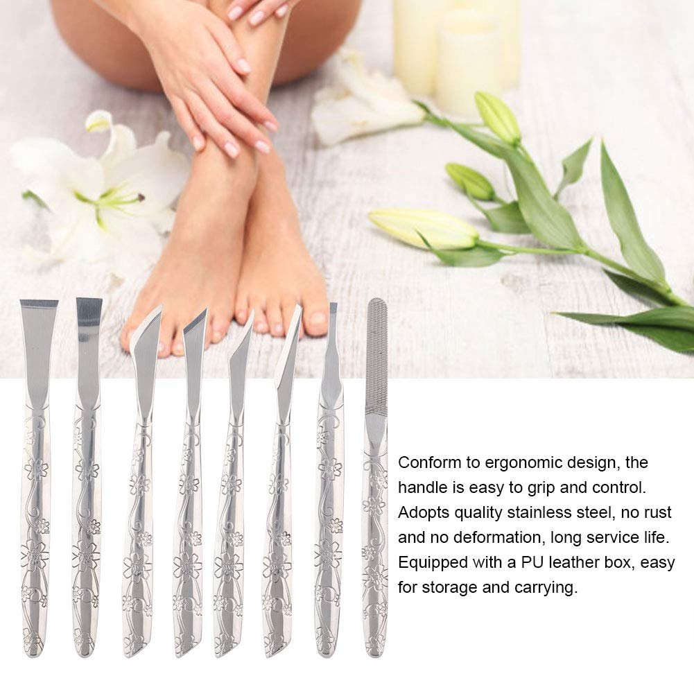 Watris Veiyi 8-Piece Stainless Steel Foot Shaver Set – Professional Pedicure Tool Kit for Dead Skin Removal, Callus Care for Men & Women Avelisse