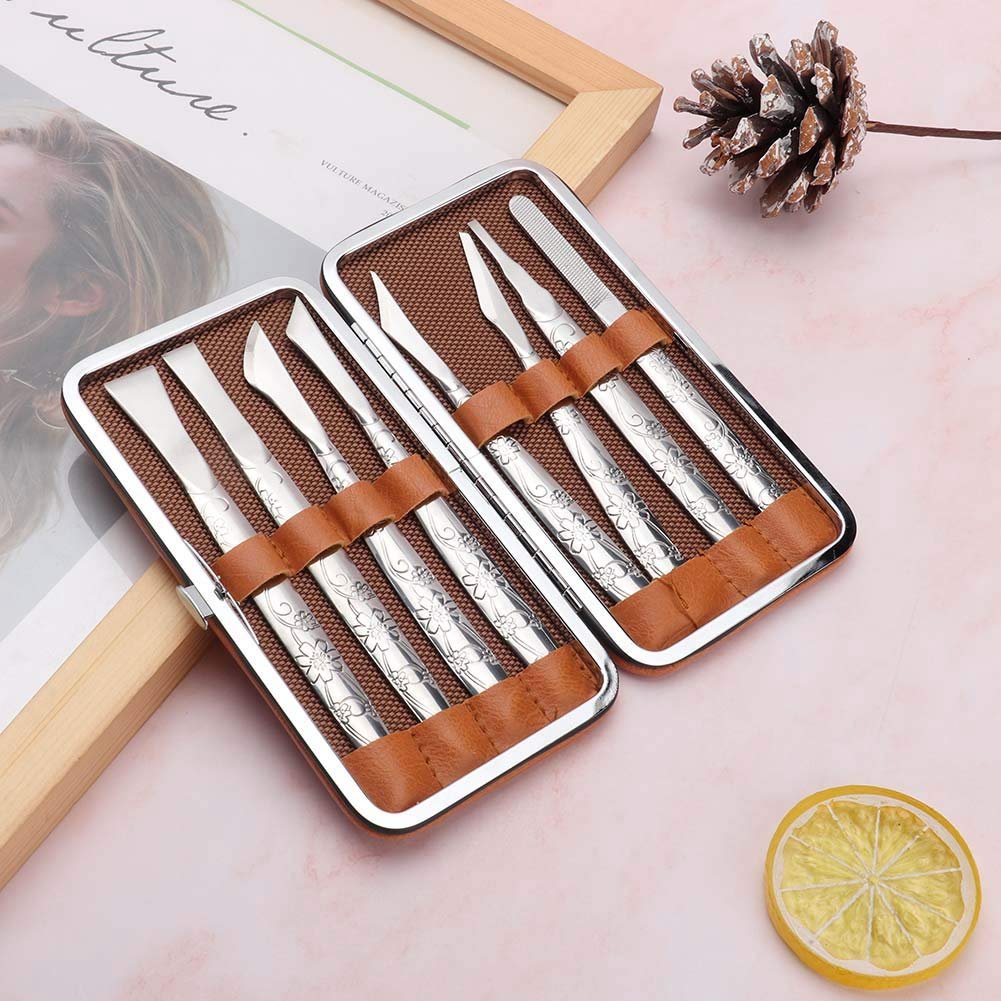 Watris Veiyi 8-Piece Stainless Steel Foot Shaver Set – Professional Pedicure Tool Kit for Dead Skin Removal, Callus Care for Men & Women Avelisse