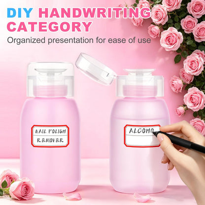 MEKK Acetone Pump Dispenser – Push Down Pump Bottle for Nail Polish Remover & Makeup Remover, 2 Pack 200ml (6.8oz) – Pink