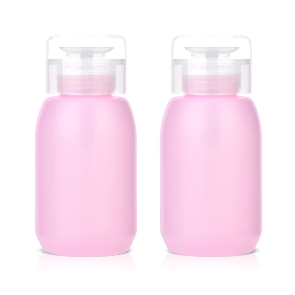 MEKK Acetone Pump Dispenser – Push Down Pump Bottle for Nail Polish Remover & Makeup Remover, 2 Pack 200ml (6.8oz) – Pink - görsel 2
