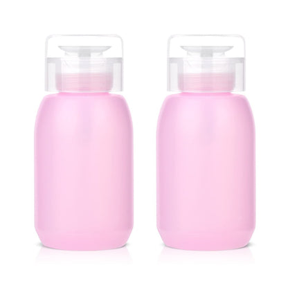 MEKK Acetone Pump Dispenser – Push Down Pump Bottle for Nail Polish Remover & Makeup Remover, 2 Pack 200ml (6.8oz) – Pink