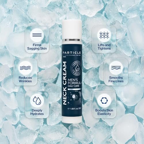Particle Neck Cream – Daily Hydrating Men's Skin Care with Collagen, Hyaluronic Acid, Retinol, Vitamin E, Moringa Oil & Shea Butter, 1.7 fl oz Avelisse