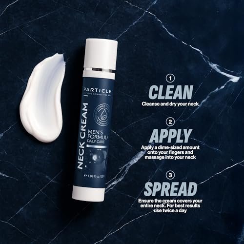 Particle Neck Cream – Daily Hydrating Men's Skin Care with Collagen, Hyaluronic Acid, Retinol, Vitamin E, Moringa Oil & Shea Butter, 1.7 fl oz Avelisse