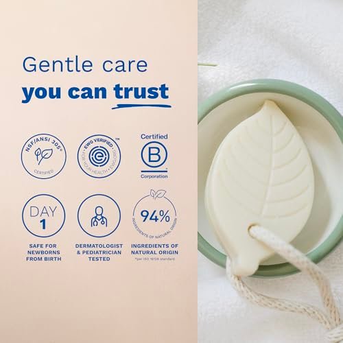 Mustela Solid Shampoo & Body Cleansing Bar for Baby, Kid & Adult - Fragrance-Free, Plastic-Free, Vegan & Biodegradable - with Avocado Oil & Olive Oil - 2.64 oz Avelisse