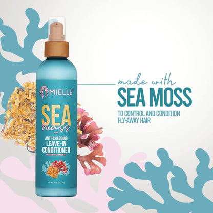 Mielle Organics Sea Moss Anti-Shedding Leave In Conditioner for Curly Hair - Moisturizing Leave In Treatment Spray 8 Oz