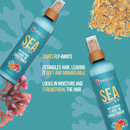 Mielle Organics Sea Moss Anti-Shedding Leave In Conditioner for Curly Hair - Moisturizing Leave In Treatment Spray 8 Oz