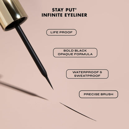 Milani Stay Put Infinite Eyeliner – Black, Long-Lasting, Smudge-Proof & Precision Tip