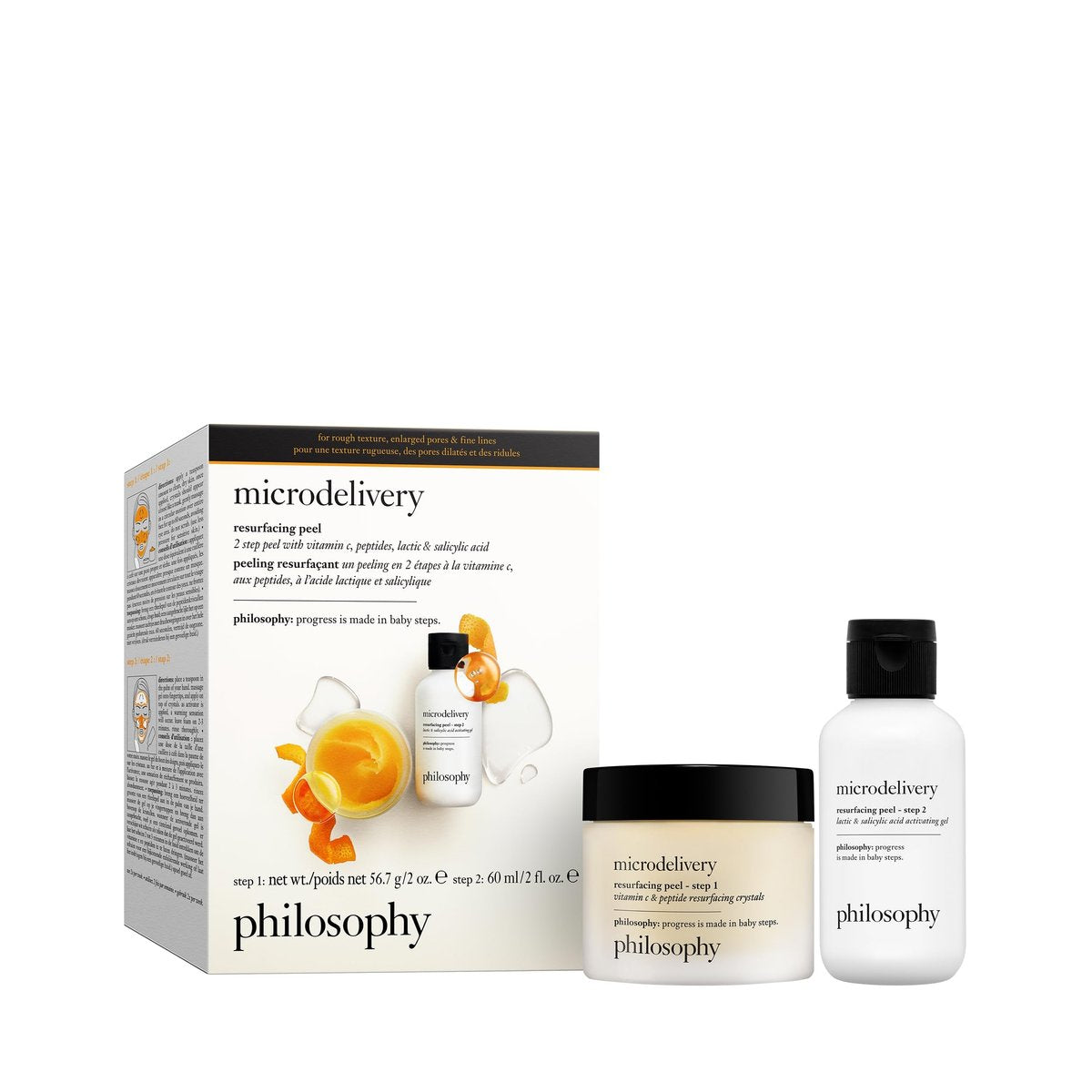 philosophy microdelivery vitamin c resurfacing peel kit - two-step facial peel with lactic acid & sunflower seed oil for smooth texture, even tone & fine lines Avelisse