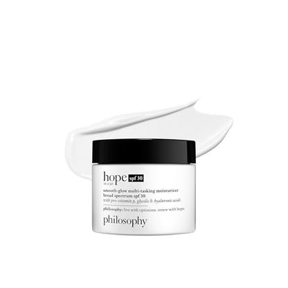 Philosophy Hope in a Jar Smooth-Glow Multi-Tasking Face Moisturizer + SPF 30 – Deep Hydration with Pro-Vitamin P, Glycolic Acid & Hyaluronic Acid, 2 fl oz Avelisse