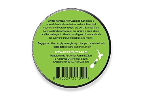 Antler Farms 100% Pure New Zealand Lanolin - 100g (3.53 oz) Refined USP Grade Skin Moisturizer and Protectant Avelisse