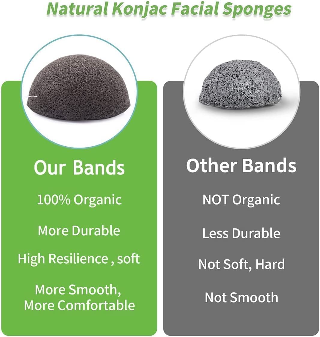 DYS Farm Konjac Face Sponges for Cleansing and Exfoliating – Natural Bamboo Charcoal Konjac Facial Sponges for Oily, Dry, Sensitive Skin – 6-Pack Skincare Tool - görsel 9