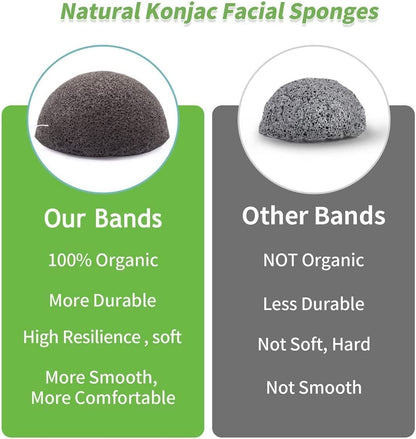 DYS Farm Konjac Face Sponges for Cleansing and Exfoliating – Natural Bamboo Charcoal Konjac Facial Sponges for Oily, Dry, Sensitive Skin – 6-Pack Skincare Tool