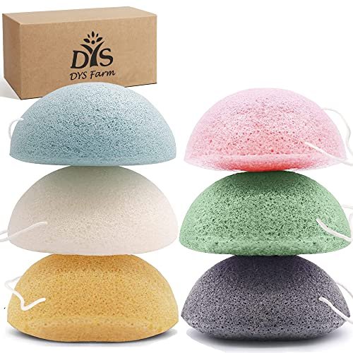 DYS Farm Konjac Face Sponges for Cleansing and Exfoliating – Natural Bamboo Charcoal Konjac Facial Sponges for Oily, Dry, Sensitive Skin – 6-Pack Skincare Tool - görsel 2
