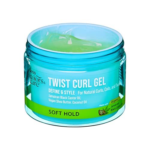KISS COLORS & CARE Twist Curl Gel - Flexible Hold for Twists, Moisturizing with Organic Jamaican Black Castor Oil, 6 oz - görsel 16