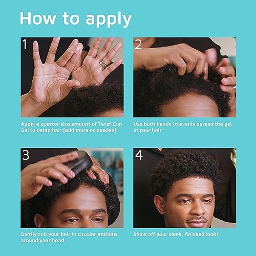 KISS COLORS & CARE Twist Curl Gel - Flexible Hold for Twists, Moisturizing with Organic Jamaican Black Castor Oil, 6 oz - görsel 4