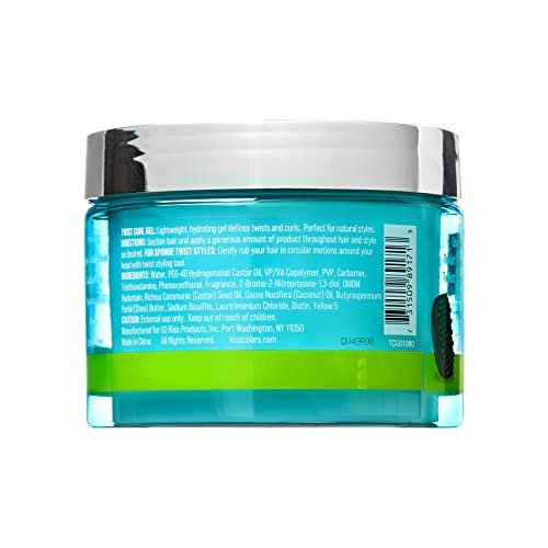 KISS COLORS & CARE Twist Curl Gel - Flexible Hold for Twists, Moisturizing with Organic Jamaican Black Castor Oil, 6 oz - görsel 18