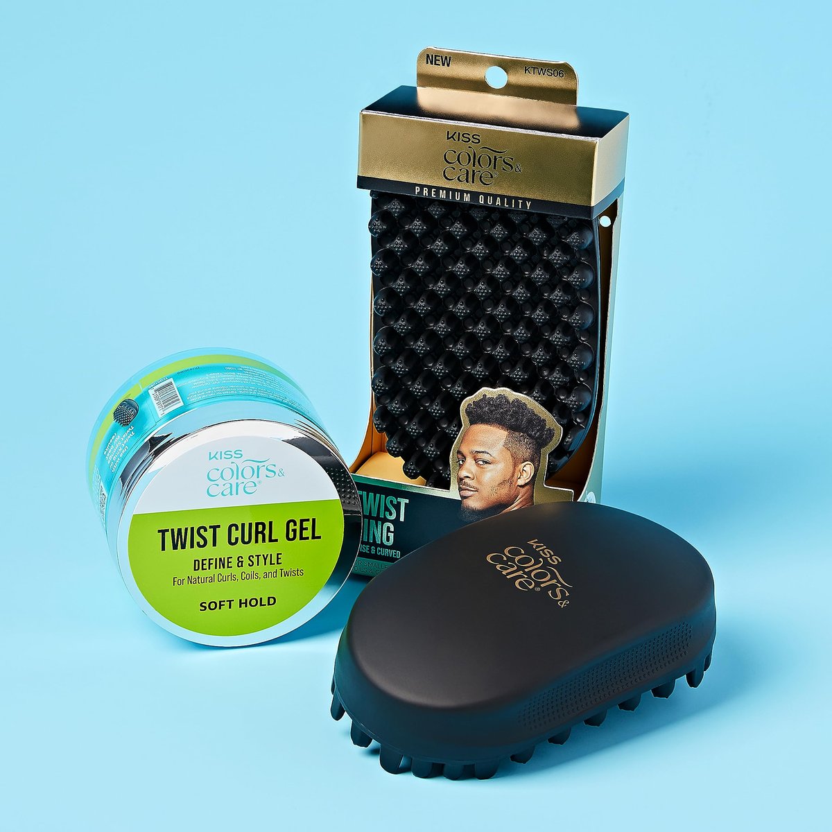KISS COLORS & CARE Twist Curl Gel - Flexible Hold for Twists, Moisturizing with Organic Jamaican Black Castor Oil, 6 oz - görsel 13