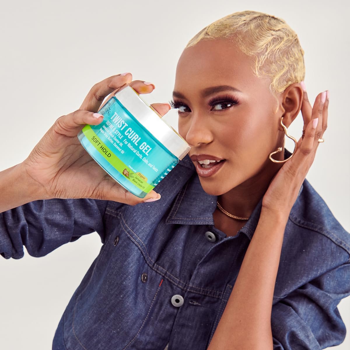 KISS COLORS & CARE Twist Curl Gel - Flexible Hold for Twists, Moisturizing with Organic Jamaican Black Castor Oil, 6 oz - görsel 11