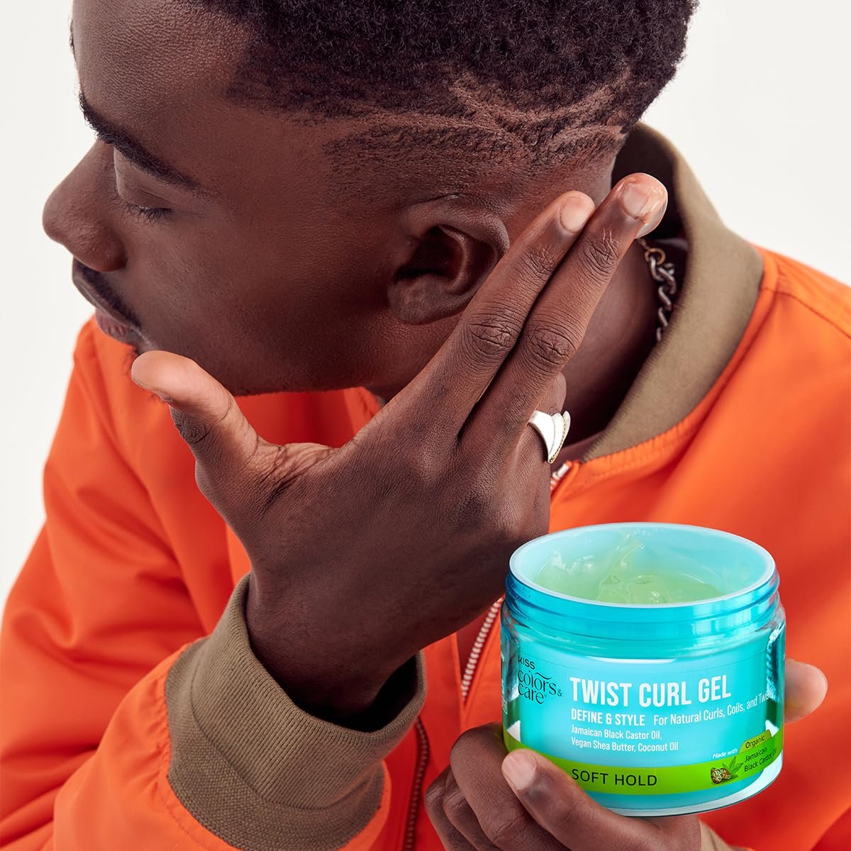 KISS COLORS & CARE Twist Curl Gel - Flexible Hold for Twists, Moisturizing with Organic Jamaican Black Castor Oil, 6 oz - görsel 9