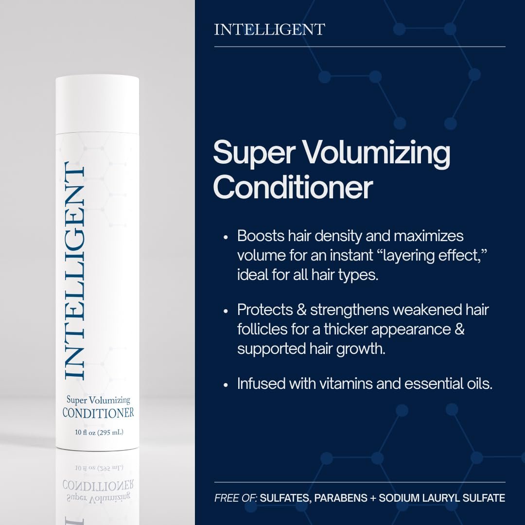 Intelligent Super Volumizing Hair Loss Conditioner - Strengthens Weakened Hair & Maximizes Volume for Men and Women, 10 fl oz Avelisse