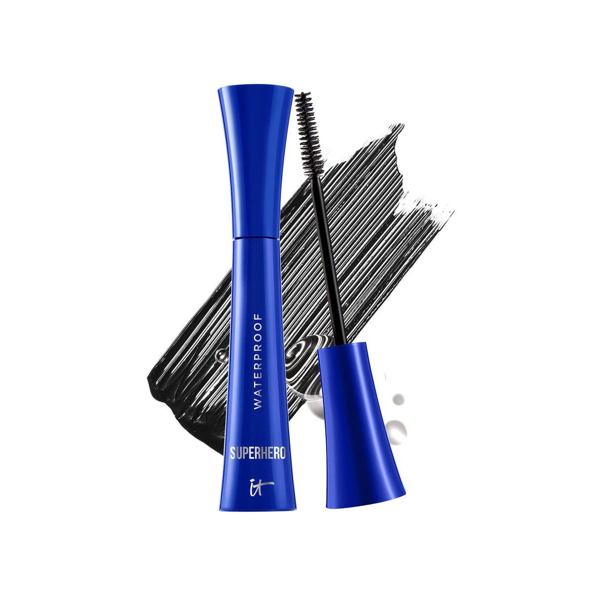 IT Cosmetics Superhero Volumizing Waterproof Mascara – 24HR Wear, Resists Sweat & Humidity, Lash-Loving Biotin & Peptides, Super Black, 0.3 fl oz Avelisse