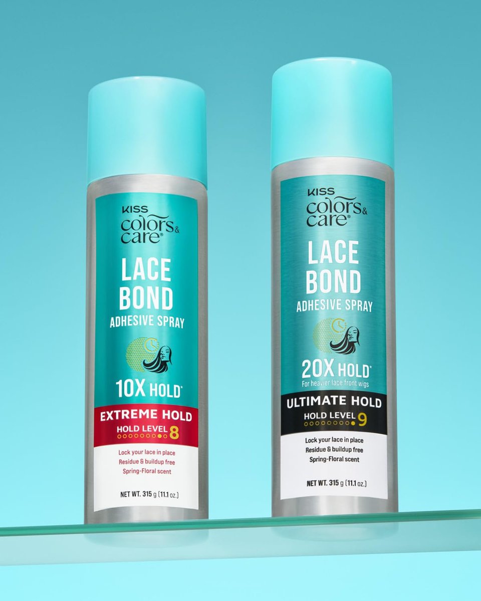 KISS Colors & Care Lace Bond Adhesive Spray Ultimate Hold 11.1 oz - Sweat Proof & Water Resistant Lace Frontal Adhesive - görsel 9