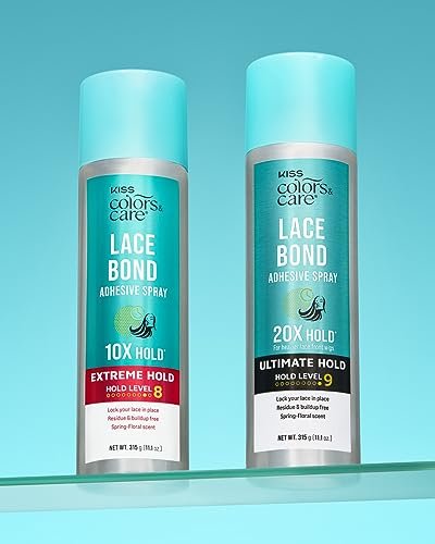 KISS Colors & Care Lace Bond Adhesive Spray Ultimate Hold 11.1 oz - Sweat Proof & Water Resistant Lace Frontal Adhesive - görsel 10