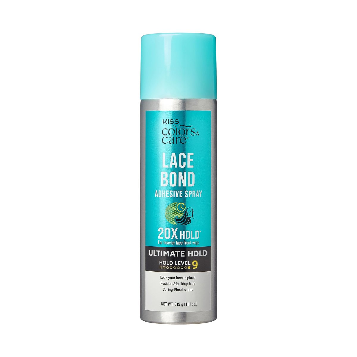KISS Colors & Care Lace Bond Adhesive Spray Ultimate Hold 11.1 oz - Sweat Proof & Water Resistant Lace Frontal Adhesive - görsel 1