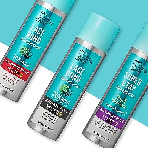 KISS Colors & Care Lace Bond Adhesive Spray Extreme Hold – Sweat Proof, Water-Resistant, Fast Drying – 11.1 oz - görsel 12