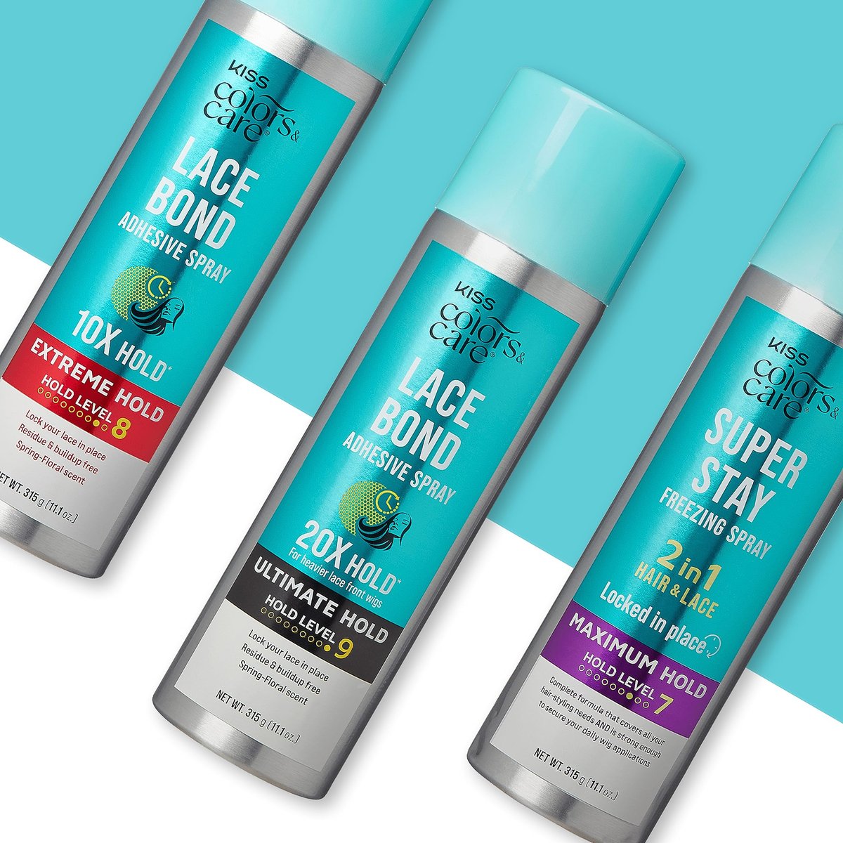 KISS Colors & Care Lace Bond Adhesive Spray Extreme Hold – Sweat Proof, Water-Resistant, Fast Drying – 11.1 oz - görsel 11