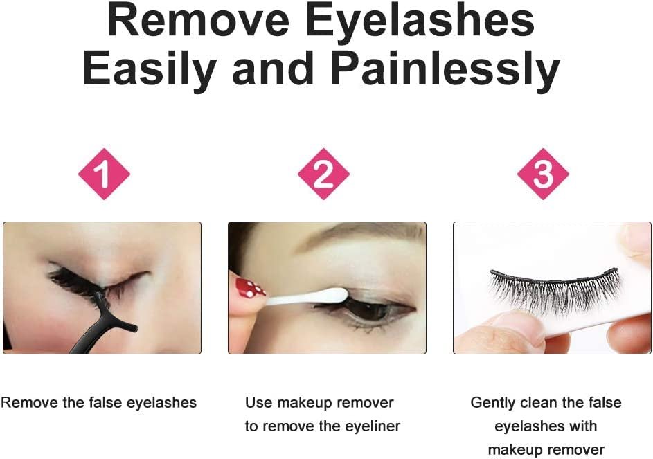 AOMIG Magnetic Eyelashes with Eyeliner Kit – 5 Pairs Natural Look False Lashes with Applicator, Waterproof Eyeliner Reusable Fake Lashes for Makeup Eyelashes Extension (Black) - görsel 11