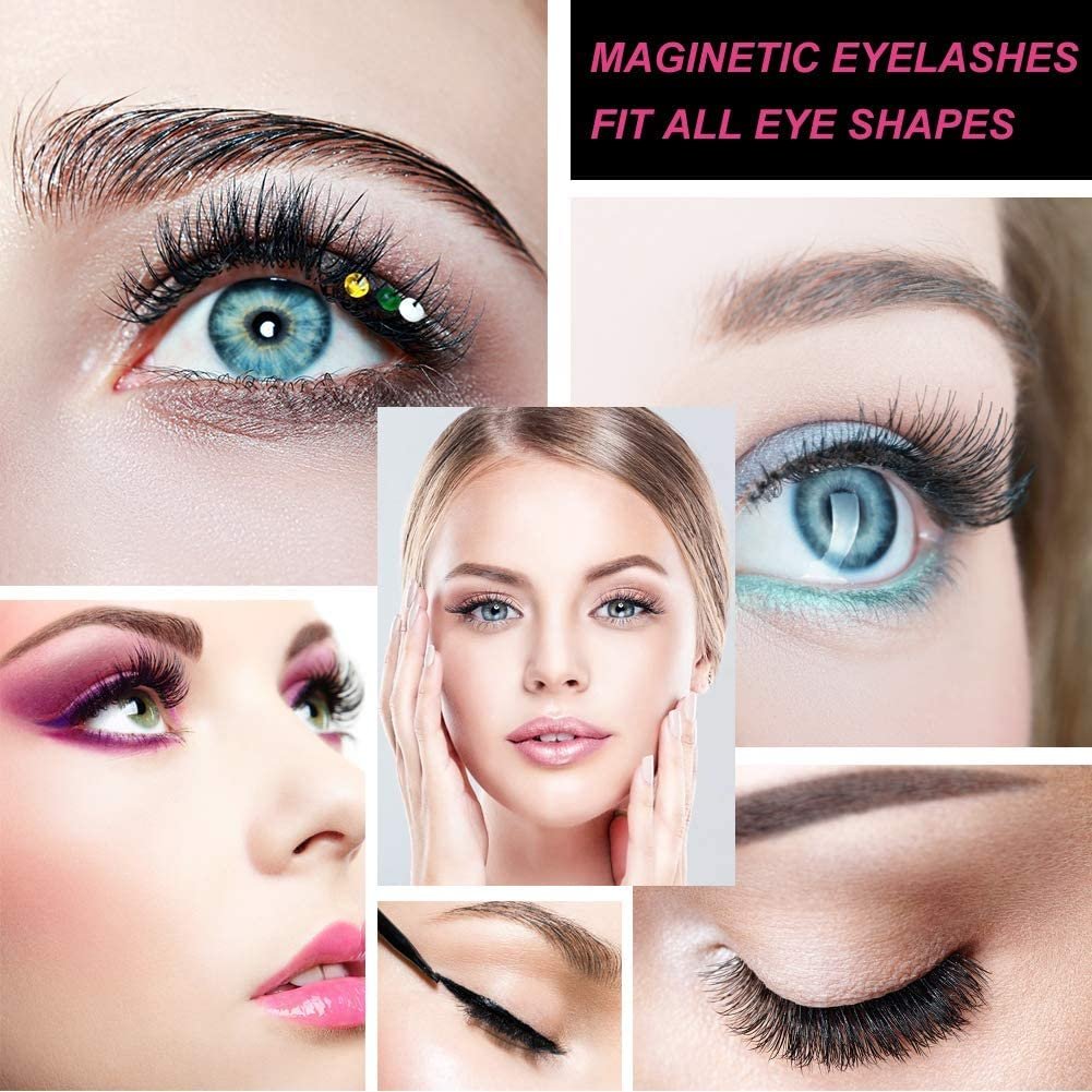 AOMIG Magnetic Eyelashes with Eyeliner Kit – 5 Pairs Natural Look False Lashes with Applicator, Waterproof Eyeliner Reusable Fake Lashes for Makeup Eyelashes Extension (Black) - görsel 9