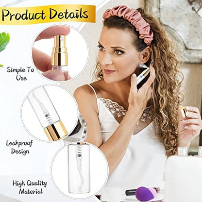 Cositina 30-Pack 3ml Fine Mist Atomizer Glass Bottles - Mini Clear Spray Vials with Gold Lids for Perfume, Fragrance Samples, and DIY Sprays Avelisse