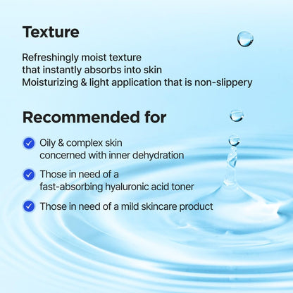 ISNTREE Ultra-Low Molecular Hyaluronic Acid Toner 300ml | Deep Hydration & Skin Smoothing | Vegan & Fragrance-Free Korean Skincare