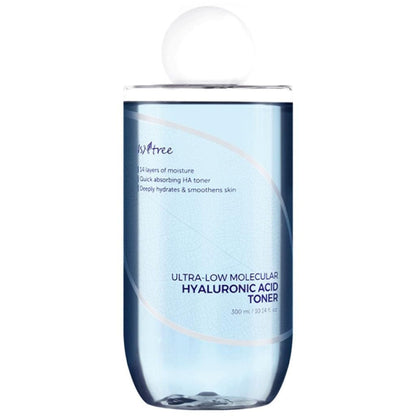 ISNTREE Ultra-Low Molecular Hyaluronic Acid Toner 300ml | Deep Hydration & Skin Smoothing | Vegan & Fragrance-Free Korean Skincare
