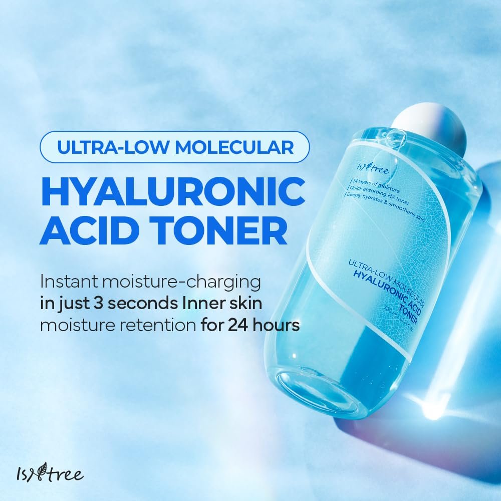 ISNTREE Ultra-Low Molecular Hyaluronic Acid Toner 300ml | Deep Hydration & Skin Smoothing | Vegan & Fragrance-Free Korean Skincare - görsel 3